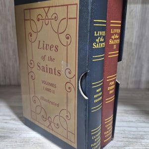 Lives Of The SAINTS Books HC Illustrated Boxed Set Volumes 1 & 2 Catholic Book Publishing Biographies Stories Holy Saints Easy to Read Type