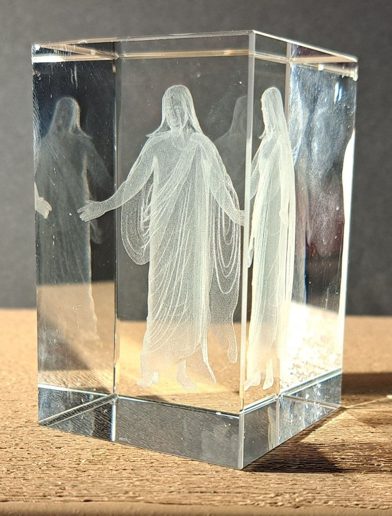 Jesus Hologram 3D Art Photo Crystal Gift Christ Art Etched Gift ...