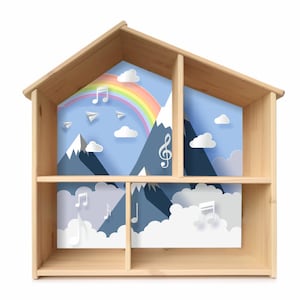 Rainbow Mountain sticker Phf07 for the Ikea Flisat dollhouse as a Toniebox shelf