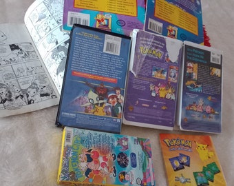 Pokemon vhs film, libro, adesivo mimi, titolare della carta