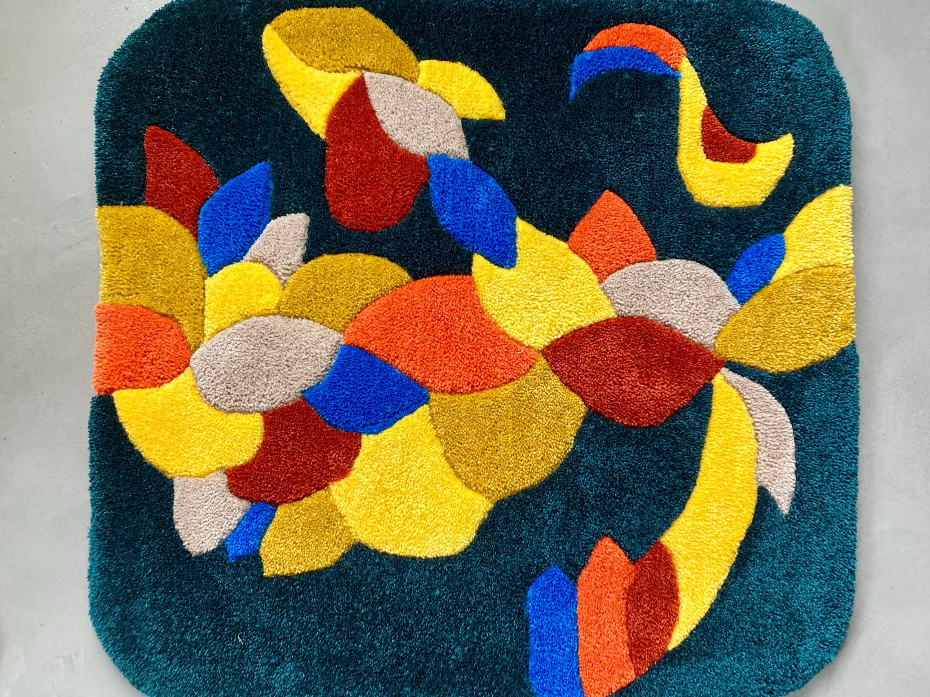 Grand Tapis Afghan Fait Main 250x174cm – Laine Naturelle Teinture Végétale Multicolore