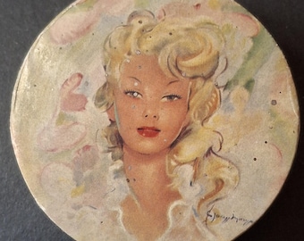 Caja de polvo antigua, Poème de Forvil, años 50, París