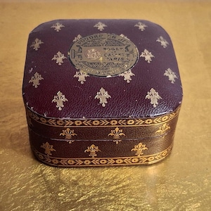 Caja de polvos antigua cromada Spanish Skin de Roger Gallet, década de 1900 / Caja de polvos cromada antigua Spanish Skin de Roger Gallet, década de 1900