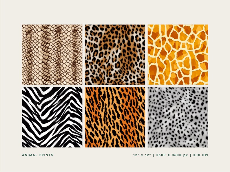 Wild Patterns Wild Animal Digital Paper, Seamless Animal Patterns, Safari Prints ...