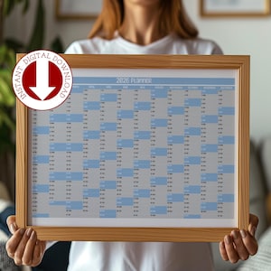 2026 Single Page Yearly Printable Minimalist Calendar Instant Download ...