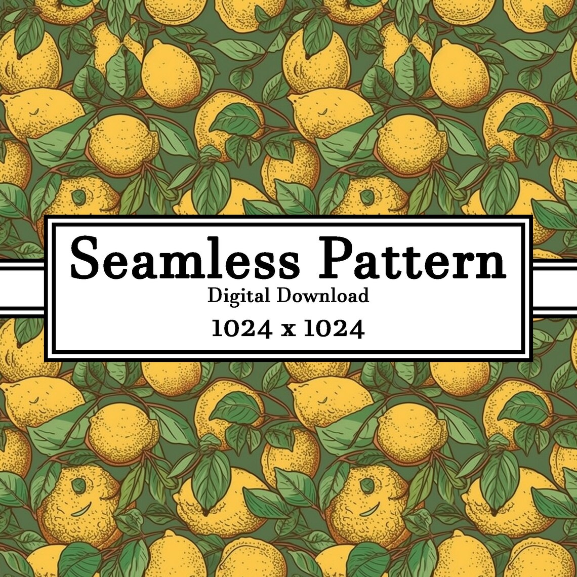 Lemons Pattern Digital Download Seamless Background Downloadable ...