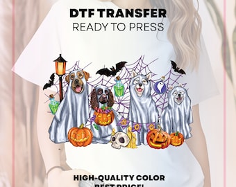 Dog Ghost Halloween DTF Transfer | Ready to Press Heat Transfer
