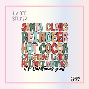Christmas Things | UV Dtf Cup Wrap | UV Dtf Sticker| Sticker| Ready to Apply | UV Dtf | Christmas Uv Dtf | Ready to Ship | Uv Cup Wrap