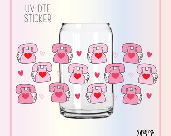 Love Phone UV DTF Sticker | Valentines Can Glass Wrap