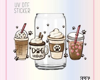 Dog Mom UV DTF Cup Wrap | Can Glass Sticker