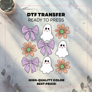 Cute Ghost Transfer | Halloween Dtf | Halloween DTF Transfer | Ready to Press DTF Transfers | Heat Transfer | DTF | Iron On Transfers
