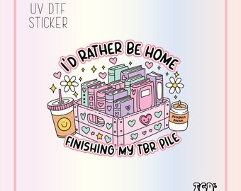 Book Lover UV DTF Sticker: Waterproof Reading Nook Decal