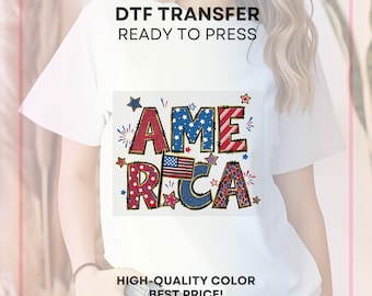 America Patriotic DTF Transfer | 4th of July Heat Transfer