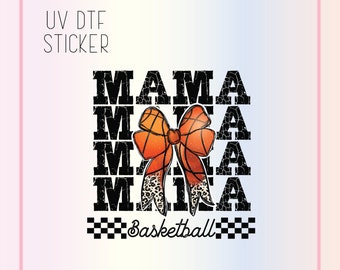 Basketbal Mama UV-DTF-sticker | Waterdichte zelfklevende bekeromslag