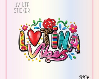 Latina Vibes UV DTF Sticker: Vibrant Cup Wrap