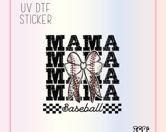 Baseball Mom UV-DTF-sticker: waterdichte bekeromslag