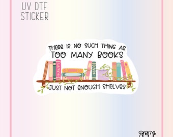 Book Lover Sticker: UV DTF Waterproof Adhesive