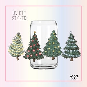 Christmas Trees Wrap | UV Dtf Cup Wrap | UV Dtf Sticker | Uv Dtf | Ready to Apply | UV Dtf | Christmas Uv Dtf | Ready to Ship | Uv Cup Wrap