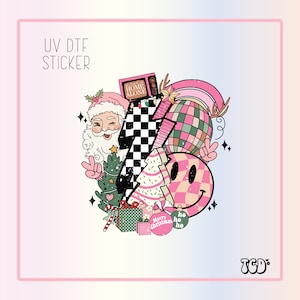 Retro Christamas | UV Dtf Cup Wrap | UV Dtf Sticker| Sticker| Ready to Apply | UV Dtf | Christmas Uv Dtf | Ready to Ship | Uv Cup Wrap