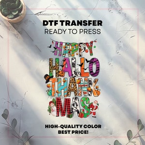 HalloThanksmas Dtf Transfer| Halloween Dtf | Halloween DTF Transfer | Ready to Press DTF Transfers | Heat Transfer | DTF | Iron On Transfers