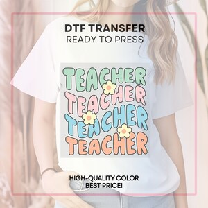 Teacher Dtf | Teacher DTF Transfer | Ready to Press DTF Transfers | Ready For Press | Heat Transfer | Teacher Appreciation DTF Press Design