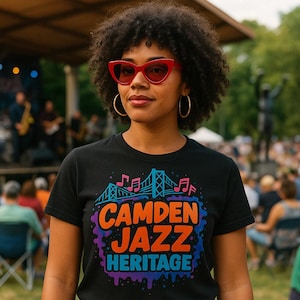 Camden Jazz Heritage T-Shirt, Unisex Music Tee, Gift for Jazz Lovers, Perfect for Festivals & Concerts, Comfortable Casual Wear,