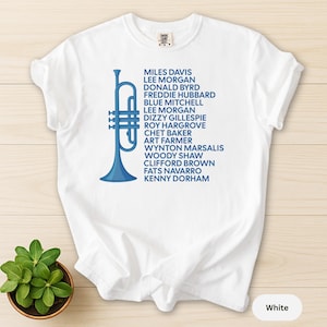 Jazz Hard Bop Trumpeters Shirt Legends Miles Davis Clifford Brown Vintage TShirt Music Lover Gift Trumpet Design Comfort Colors
