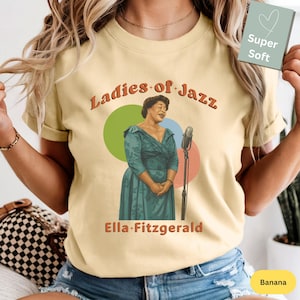Ella Fitzgerald Ladies of Jazz Shirt | Vintage Jazz Portrait Tee | Comfort Colors 1717