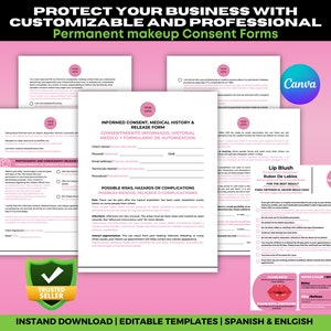 All In One PMU Forms For Microblading, Eyebrow Tattoo , Eyeliner Tattoo , Lip blush Tattoo, Best Beauty Tattoo Business Compliance form