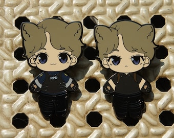 leon kennedy w/ cat ears - hard enamel pin