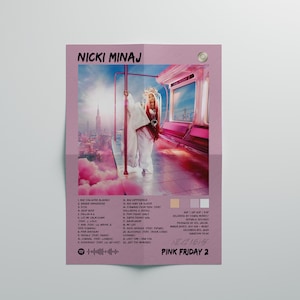 Sans cadre | Nicki Minaj | « Vendredi rose 2 » | Nicki Minaj | Poster de la pochette de l'album | Art mural pour pochette d'album | Posters personnalisés haut de gamme