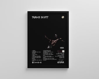 Travis Scott | « Utopie » | Affiche de Travis Scott | Poster de la pochette de l&#39;album | Art mural pour pochette d&#39;album | Posters personnalisés haut de gamme