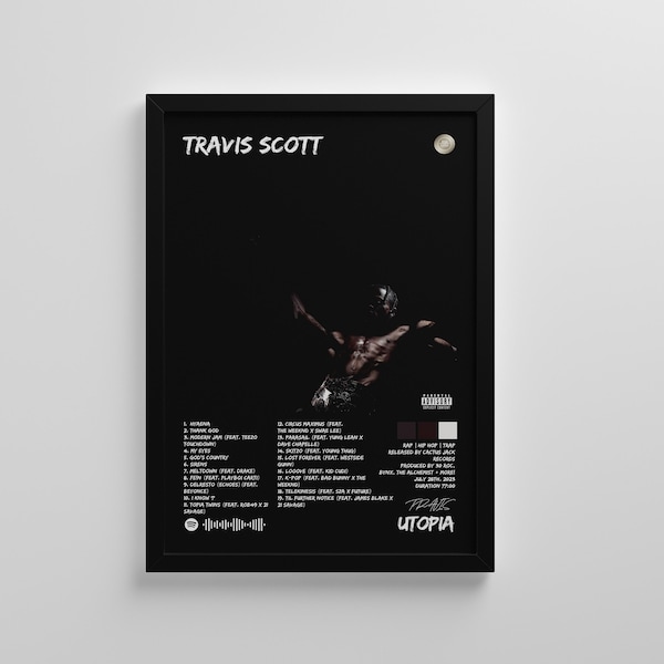 Travis Scott | "Utopia"  | Travis Scott Poster | Album Cover Poster | Album Cover Wall Art | Premium Custom Posters