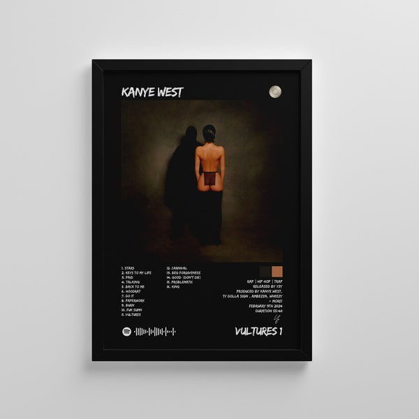 Kanye Westen | "Geier 1" | Hip-Hop Poster | Album Cover Poster | Album Cover Wall Art | Premium benutzerdefinierte Poster