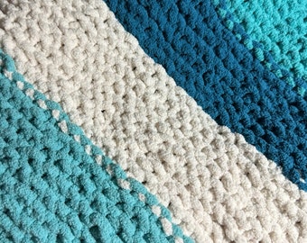 Hand-knit baby blanket - striped
