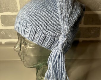 Hand-Knit 100% Wool Toboggan-style Cap