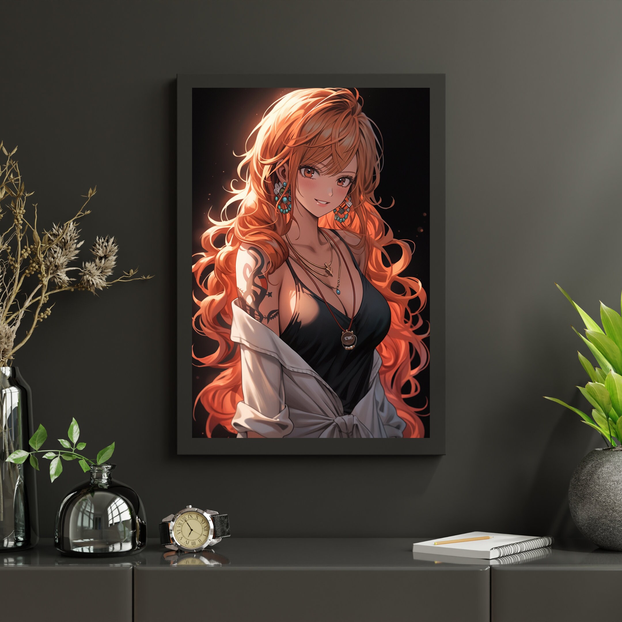 Anime One Piece Nami Straw Hat Merry Christmas Merchandise Prints Painting  Nordic Decoration Living Room Home Decor 08x12inch(20x30cm) : :  Home