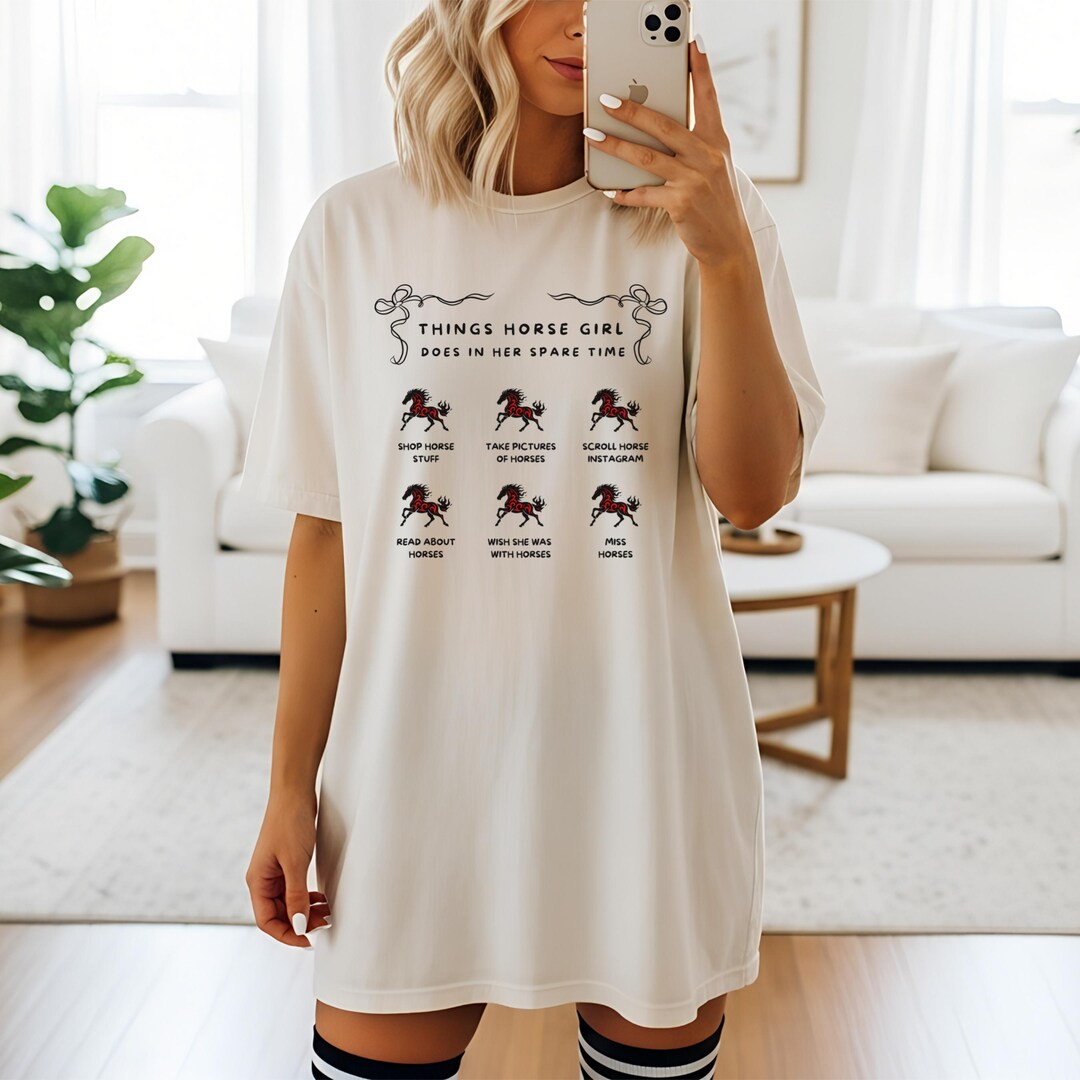 Things Horse Girl Does in Her Spare Time Tshirt Horse Lover Tshirt