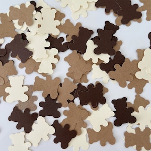 Bear Baby Shower Confetti Mix – Neutral Teddy Bear-Shaped Table Scatter for Gender Reveal, Christening, Baby Shower or Party Decor
