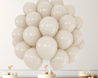 Sand Balloons Vanilla Latex Balloons 10" White Sand Balloons Baby Shower Wedding Hen Birthday Party Decorations