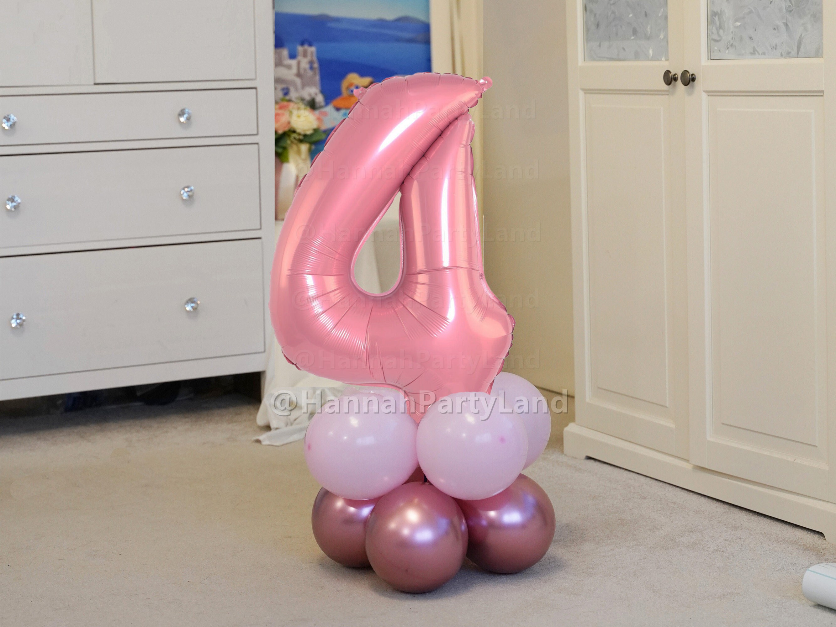 【BOK PLACE】Destroyed Pleated Pin Tuck Balloon W PT XL Ver OUTDOOR - Bridal - Balloon Column with Heart Foil - 4ft