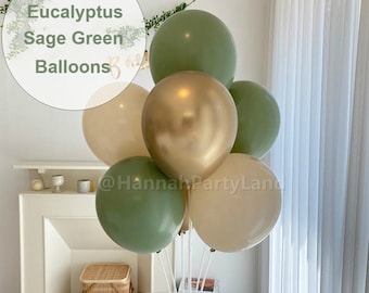 Sage Green Balloons Eucalyptus Latex Balloon Baby Shower Birthday Decorations