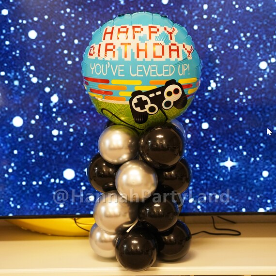14e verjaardag ballonset gamer verjaardagsdecoratie videospel ballonnen cijfer 14 folieballon Happy Birthday banner 14 jaar jongens spel ballonnen taartdecoratie voor kinderen spel thema party
