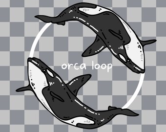 Orca Loop PNG Cyfrowy plik Wycięcia I/LUB Naklejki