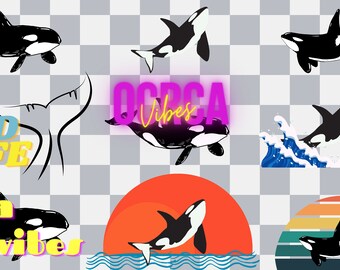 Orca PNG Paquete Archivos digitales Recortes Clipart Pegatinas