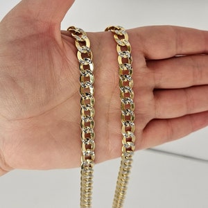 Cuban Curb Link Chain 14K Gold  7.7MM   24in. 22in. 20in.  18in.  Cuban Curb Chain 14K Gold Chain  14K Two Tone Gold Cuban Curb Necklace