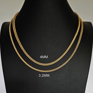 Gold Franco Box Chain 10k Franco Chain Necklace 10K Real Gold Necklace Men Women 3.2mm 4mm Gold Franco Chain Diamond Cut Thick Gold Chain