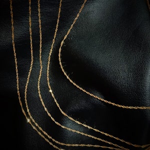 Singapore Chain 14K Gold Singapore Chain Gold Twist Chain Necklace Twist Gold Necklace Chain Necklaces For Women Dainty Necklace Gold Chain