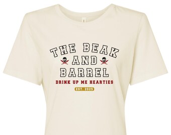 Camiseta de algodón para mujer Beak and Barrel, inspirada en el bar de Disney Parks, Piratas del Caribe, Magic Kingdom