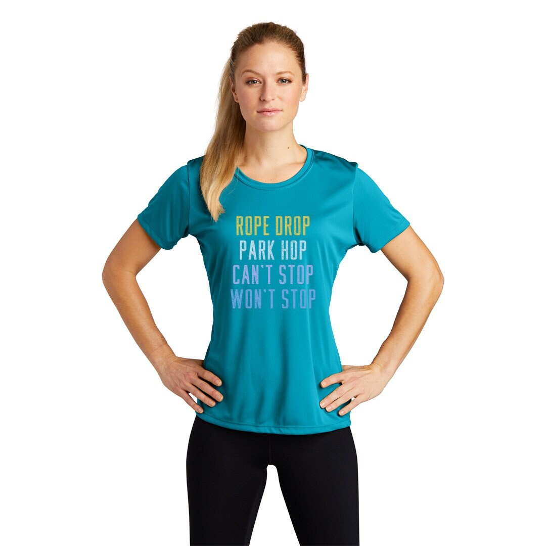 Rope Drop Park Hop Disney Inspired Moisture Wicking Tee Etsy